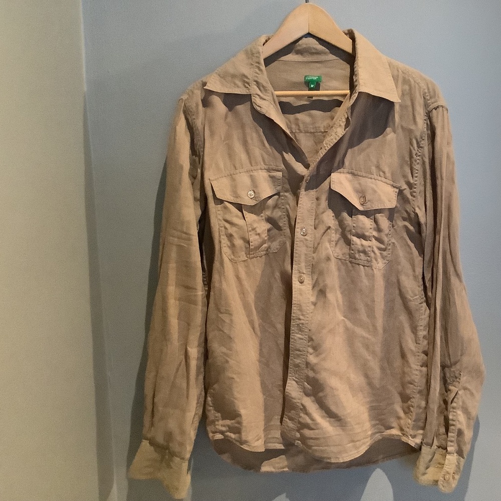 Benetton blouse, khaki, medium